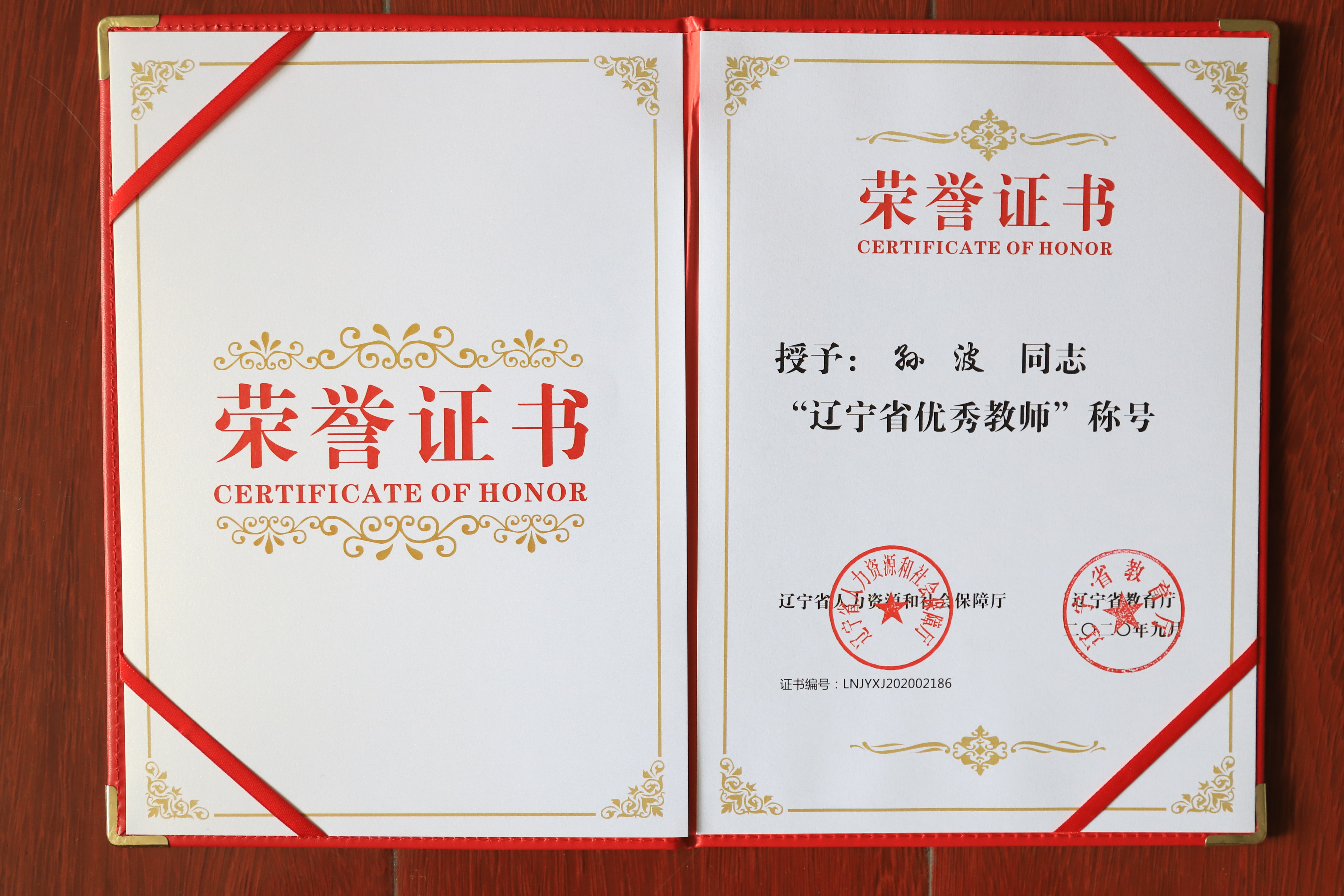 在9日9日召开的辽宁省庆祝2020年教师节暨"辽宁省教育系统先进集体和